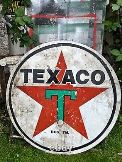 VINTAGE Reproduction TEXACO MOTOR OIL DOUBLE SIDED SIGN 44