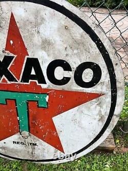 VINTAGE Reproduction TEXACO MOTOR OIL DOUBLE SIDED SIGN 44