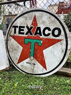 VINTAGE Reproduction TEXACO MOTOR OIL DOUBLE SIDED SIGN 44