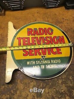 VINTAGE SYLVANIA Radio Television Service Radio And Tv Tubes Flange Sign