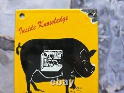 VINTAGE THORLEY'S FOOD FOR PIGS PORCELAIN SIGN AGRICULTURE FEED 10x4.5