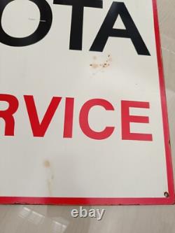 VINTAGE TOYOTA MOTOR CO PORCELAIN GAS AUTOMOBILE SERVICE WORKSHOP SIGN 60x40 Cm