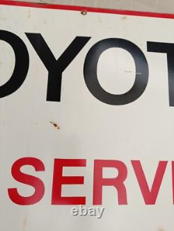 VINTAGE TOYOTA MOTOR CO PORCELAIN GAS AUTOMOBILE SERVICE WORKSHOP SIGN 60x40 Cm