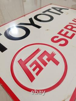 VINTAGE TOYOTA MOTOR CO PORCELAIN GAS AUTOMOBILE SERVICE WORKSHOP SIGN 60x40 Cm