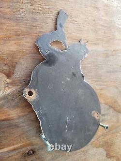 VINTAGE VIKING PORCELAIN SIGN MARINE GASOLINE GAS STATION SERVICE DIE-CUT SIGNs