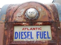 VINTAGE WAYNE 866 FARM FRESH ATLANTIC WHITE FLASH GAS PUMP TEXACO MOBIL SIGN