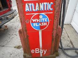 VINTAGE WAYNE 866 FARM FRESH ATLANTIC WHITE FLASH GAS PUMP TEXACO MOBIL SIGN