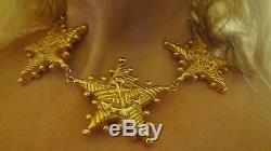 VINTAGE signed ESCADA Haute Couture Massive Runway Star anchor charm Necklace