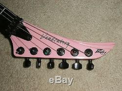 VNTG PINK PEAVEY VANDENBERG GUITAR 0000256 signed on the back SHOEMAKER