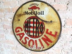 Vtgrare Mobiloil Metro Gargoyle Double Sided Non Porcelain Gas Oil Sign