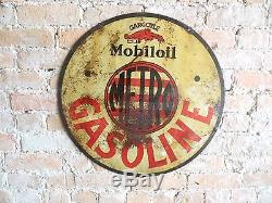 Vtgrare Mobiloil Metro Gargoyle Double Sided Non Porcelain Gas Oil Sign