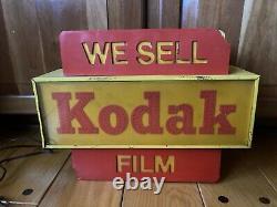 VTG 1960s Rare Display Metal Kodak Fiberoptic We Sell Kodak Film Lighted Sign
