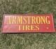 Vtg Armstrong Tires Gas Station Tire Shop 70s Metal Sign 48x18 Htf