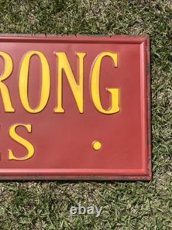 VTG Armstrong Tires Gas Station Tire Shop 70s Metal Sign 48x18 HTF