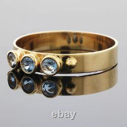 VTG Art Deco 14K 585 Yellow Gold & Sapphire Ring Signed Sweden 1924 Size 9.5