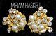 Vtg Authentic Miriam Haskell (signed) Pearl & Monte Rhinestone Earrings Pat