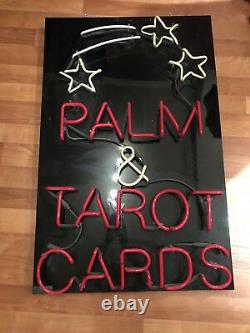 VTG Large Palm Tarot Cards Reading Neon Sign Oddities Gypsy Fortune Teller