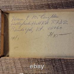 VTG Oil On Canvas Little Red School House Randolph Vt Signed F. E. M