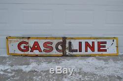 VTG Original 1946 Porcelain 3 Piece White Rose Motor Oil Gasoline Station Sign