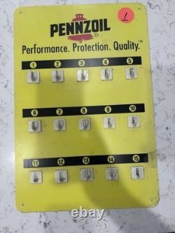 VTG Rare Pennzoil Key Board Organizer Display Sign For Shop Garage Advertisement