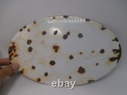 VTG SOHIO Oval Sign Enamel Metal, Gas Station Collectible Original Collectable