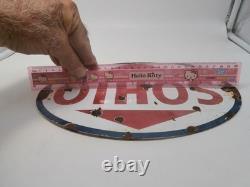 VTG SOHIO Oval Sign Enamel Metal, Gas Station Collectible Original Collectable