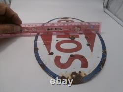 VTG SOHIO Oval Sign Enamel Metal, Gas Station Collectible Original Collectable