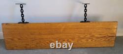 VTG Solid 1.5 Oak Hanging Sign Hand-Carved Retail Shop ANTIQUES 5' By 15