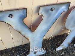 Vtg Tyre & Battery Porcelain Letters Gas Service Station Huge 24 Inch Sz Look