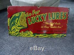 Very Large Original Lucky Lures Paw Paw Bait Co, Michigan, Fishing, Hunting, Fish