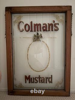 Very Rare Antique Colman's Mustard Hand Painted Window Advertisement Britain 36