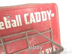 Very Rare Vintage 1950's Boys Baseball Caddy Sign Holds Glove Balls Bat Antique