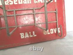 Very Rare Vintage 1950's Boys Baseball Caddy Sign Holds Glove Balls Bat Antique