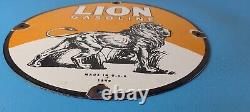 Vintag Lion Gasoline Porcelain 12 Gas Oil Auto Service Station Plate Pump Sign