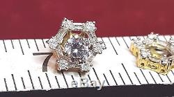 Vintage 10k Gold Earrings Estate Diamond Jackets Wedding Designer Signed Kpj