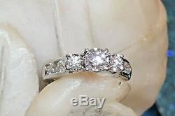 Vintage 10k Gold Genuine Natural Diamond Engagement Ring Designer Signed Sai