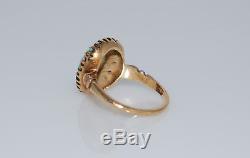 Vintage 10k Gold Opal Halo Ring Size 5.75 Signed SA