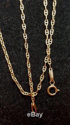 Vintage 10k Yellow Gold 20 Inch Chain Solid Mariner Made In Italy Signed Pgda
