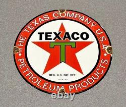 Vintage 12 1933 Texaco Porcelain Sign Car Gas Truck Gasoline Motorcycle