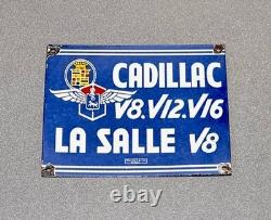 Vintage 12 Cadillac Dealership Porcelain Sign Gas Oil Car Truck Motorcycle