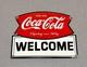 Vintage 12 Coke Cola Soda Store Porcelain Sign Gas Oil Car Truck Motorcycle