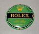 Vintage 12 Domed Rolex Watch Jewelry Porcelain Sign Car Gas Oil Truck