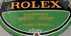 Vintage 12 Domed Rolex Watch Jewelry Porcelain Sign Car Gas Oil Truck