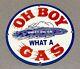 Vintage 12 Oh Boy Unity Oil Porcelain Sign Car Gas Truck Gasoline Motorcycle