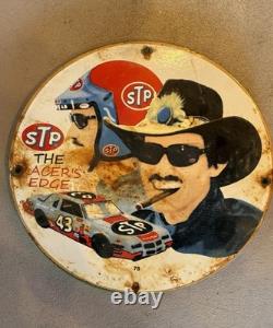 Vintage 12 Porcelain Sign STP THE RACERS EDGE