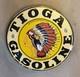 Vintage 12 Porcelain Sign Tioga Gasoline