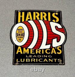 Vintage 12 Rare Harris American Lubricant Porcelain Sign Car Gas Oil Truck