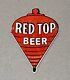 Vintage 12 Red Top Beer Alcohol Porcelain Sign Car Gas Oil Truck