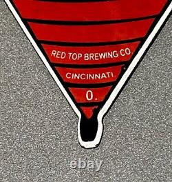 Vintage 12 Red Top Beer Alcohol Porcelain Sign Car Gas Oil Truck
