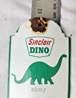 Vintage 12 Sinclair Dinosaur Porcelain Thermometer Sign Car Gas Oil Truck